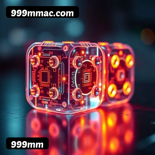 App 999mm para iOS e Android — interface mobile, login biométrico e PIX integrado